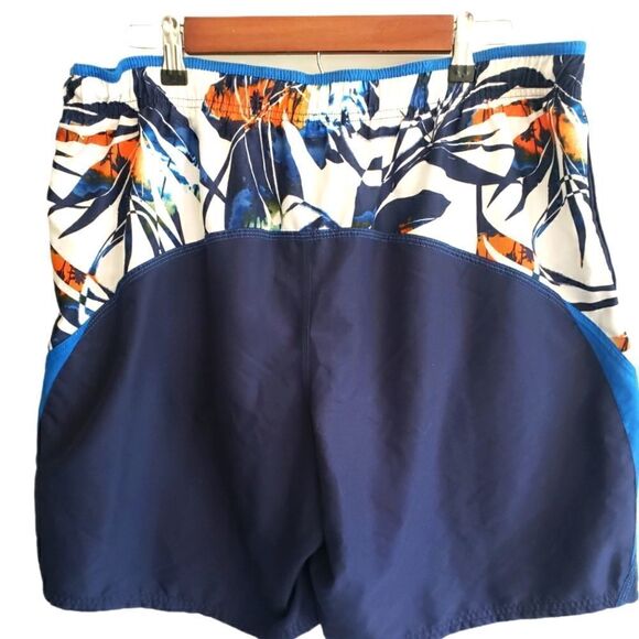 Nike Men's Blue and Floral Swim Trunk Shorts - Picture 2 of 3